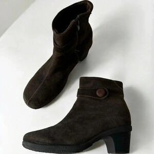 Vintage Henri Pierre Suede  Leather Boots Warm Sherpa Fur lined size 8